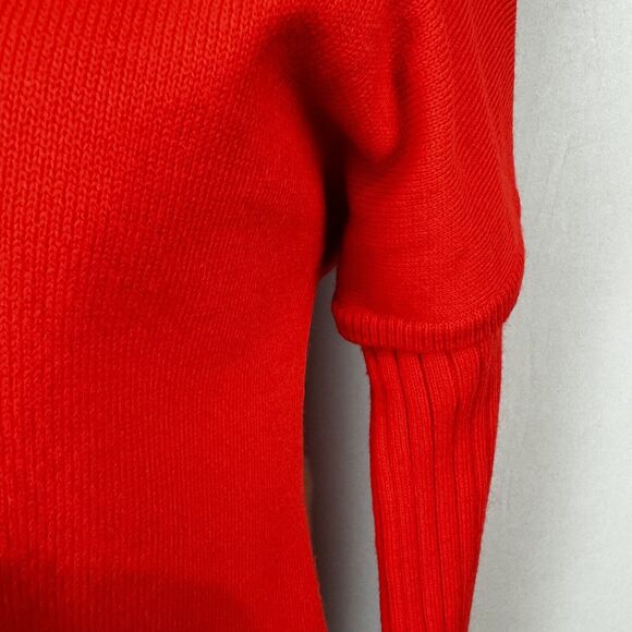 Courrèges Paris Red Merino Wool Blend Sweater Large Classic Turtleneck - Picture 6 of 15